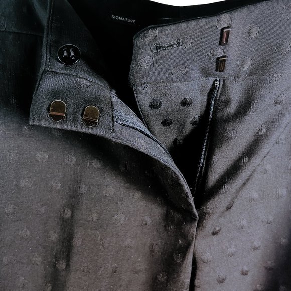 Talbots Signature Black Polka Dot on Black Tapered Leg Pants - Size 12 - Picture 6 of 7